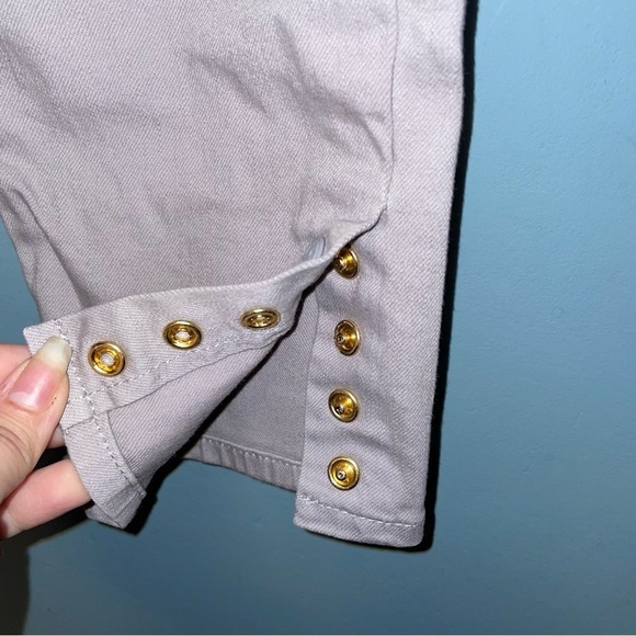 Tory Burch Gray Snap Button Hem Skinny Jeans Size 26 - Picture 6 of 10